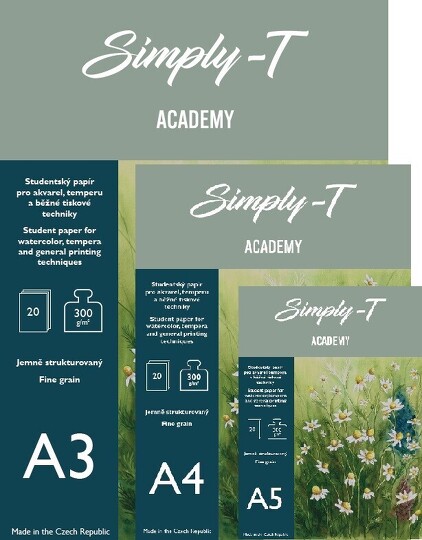 Obrázek produktu - Simply-T akvarelové skicáky lepené 300g