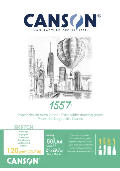 1557 skicák lepený A4 50l LG 120g