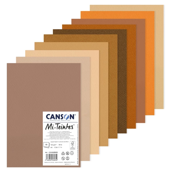 Mi-Teintes listy A4 10l 160g - Brown tones