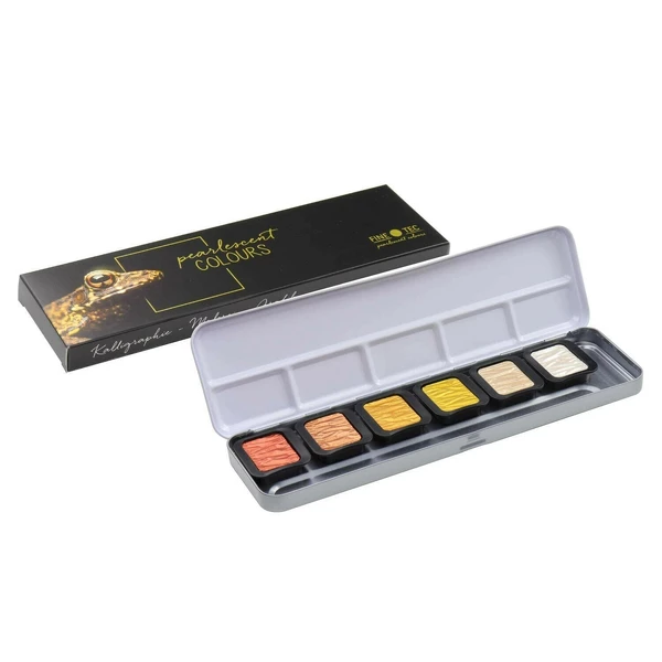 Box akvarelů FINETEC 6ks Pearl. Metals