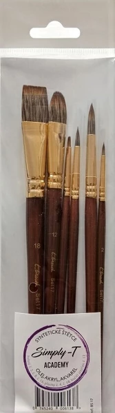 Sada syntetických štětců Simply-T Academy, č.17