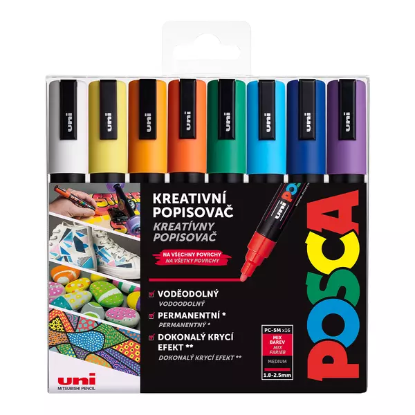 Akrylový fix Posca, sada, 16ks  PC-5M