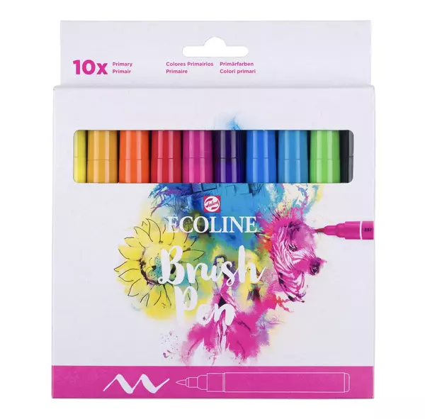 Sada 10ks Ecoline Brush Pen Primary New