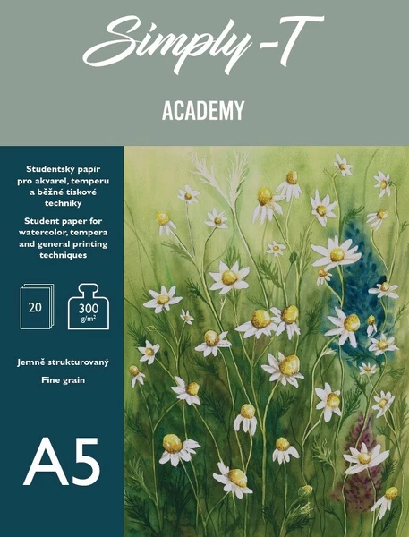 Simply-T akvarelový skicák lepený A5 20l  300g