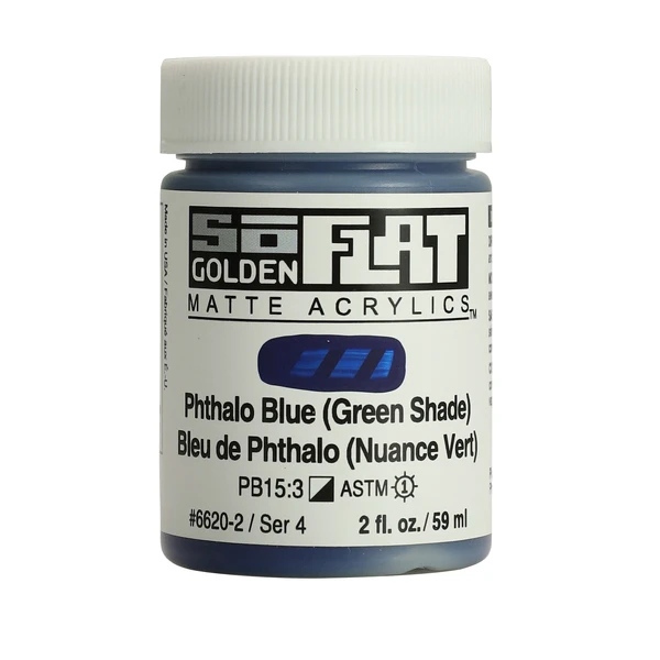 Akrylová barva Golden SoFlat Matte 59 ml - 6620 Phthalo Blue (Green Shade)