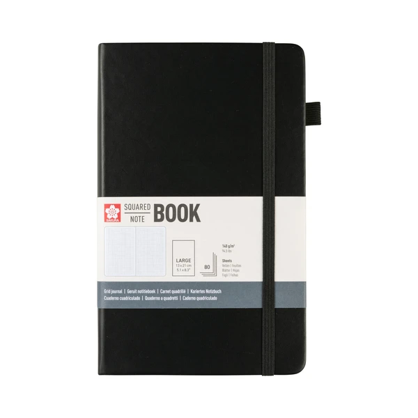 Kostičkovaný skicák Sakura - Black, 13 × 21 cm