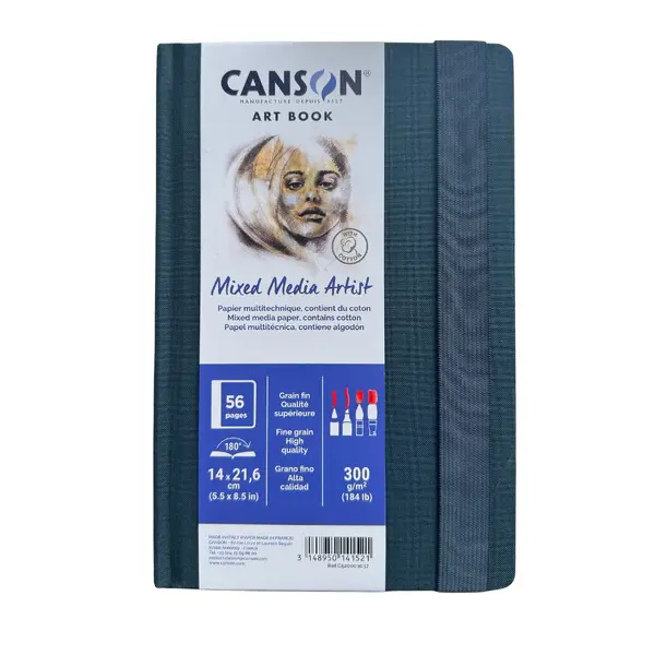 Canson Art Book Mixed Media Artist - 14 × 21,6 cm, 300 g/m², 56 listů
