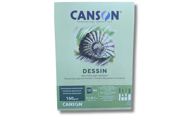 Studentský skicák Canson - na kresbu, 160g, 15 listů, A4