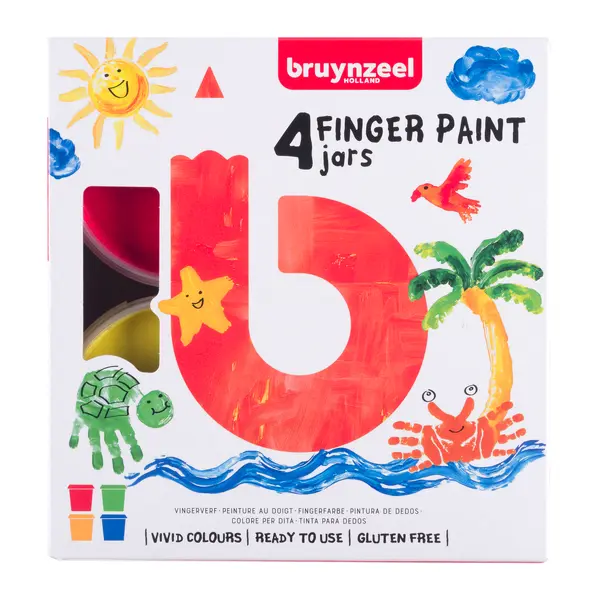 Finger Paint Set Bruynzeel, 4 x 85 ml - Sada prstových barev Bruynzeel