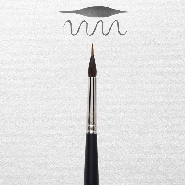 Akvarelový štětec Rembrandt, série 107 - Petit Gris Pur / Kolinsky Red Sable, kulatý se špičkou, č.8