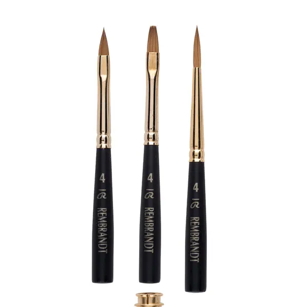 Sada cestovních akvarelových štětců Rembrandt - 3 různé tvary štětců