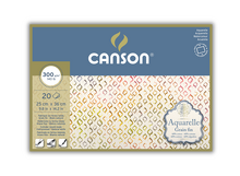Obrázek produktu - Skicák Canson® Aquarelle, lepený po 4 stranách - 25 x 36 cm, 20 stran, Cold Pressed, 300 g/m²
