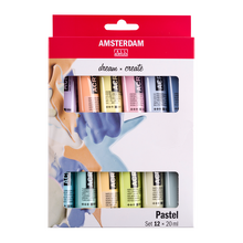 Obrázek produktu - Sada akrylových barev Amsterdam Standard - pastelové odstíny, 12 x 20ml
