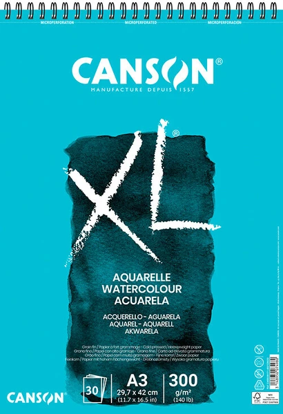 XL Aquarelle skicák krouž.vazba A3 30l CP 300g