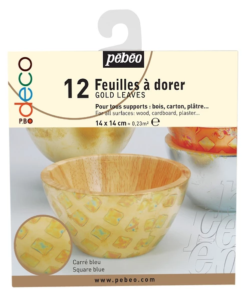 P.BO Déco Kovové listy (12 ks) - zlat., modr. čtv.