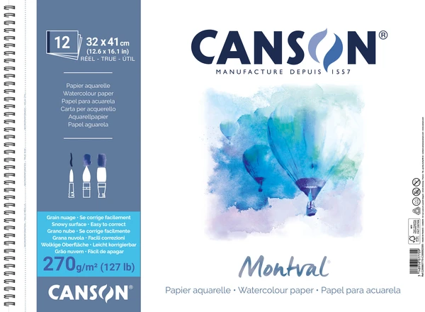 Montval skicák krouž.vazba 32x41cm 12l SG 270g