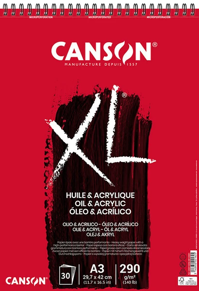 XLOil&Acrylic skicák kr.vazba A3 30l 290g Doprodej